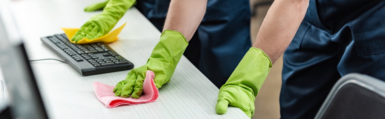 Commercial cleaners cleaning office space